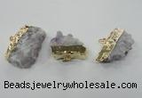 NGP1342 25*35mm - 35*50mm freeform amethyst pendants with brass setting