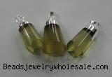 NGP1352 15*30mm - 18*40mm faceted nuggets lemon quartz pendants