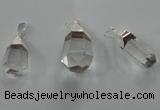 NGP1356 15*30mm - 20*35mm faceted nuggets white crystal pendants