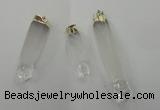 NGP1359 10*45mm - 15*75mm carved white crystal pendants