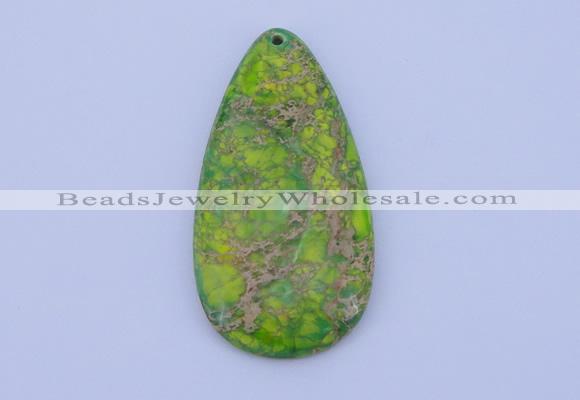 NGP139 2pcs 30*60mm teardrop dyed imperial jasper gemstone pendants