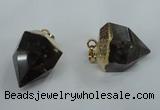 NGP1416 20*25mm - 25*30mm faceted nuggets smoky quartz pendants