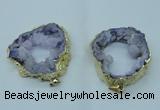 NGP1423 30*45mm - 45*55mm freeform plated druzy agate pendants