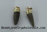 NGP1453 6*20mm - 9*30mm bullet agate gemstone pendants wholesale