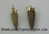 NGP1454 8*25mm - 10*35mm bullet agate gemstone pendants wholesale