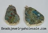 NGP1471 30*40mm - 40*50mm freeform chrysocolla gemstone pendants