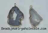 NGP1478 30*45mm - 40*55mm freeform blue lace agate pedants