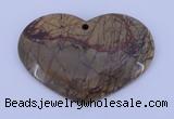 NGP148 2pcs 35*50mm heart fashion picasso jasper gemstone pendants