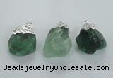 NGP1482 20*35mm - 25*45mm nuggets green fluorite pendants