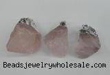 NGP1483 20*35mm - 25*45mm nuggets rose quartz pendants