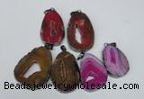 NGP1488 30*45mm - 40*50mm freeform plated druzy agate pendants