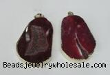 NGP1491 30*45mm - 40*50mm freeform plated druzy agate pendants