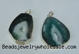 NGP1493 30*45mm - 40*50mm freeform plated druzy agate pendants