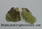 NGP1502 20*30mm - 25*50mm nuggets lemon quartz pendants