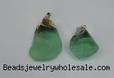 NGP1503 20*30mm - 25*50mm nuggets green fluorite pendants