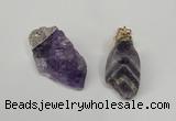 NGP1504 20*30mm - 25*50mm nuggets amethyst gemstone pendants