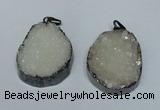 NGP1518 30*35mm - 30*40mm freeform plated druzy agate pendants