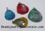 NGP1534 40*50mm - 50*60mm freeform druzy agate pendants