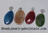 NGP1541 32*58mm - 35*62mm freeform agate gemstone pendants