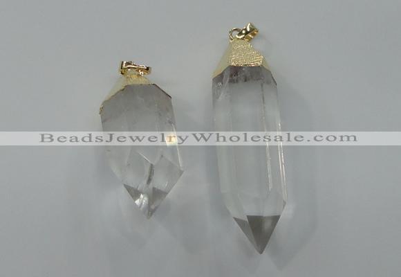 NGP1547 18*35mm - 15*50mm faceted nuggets white crystal pendants