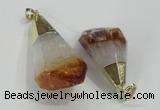 NGP1550 20*35mm - 25*45mm faceted nuggets citrine gemstone pendants