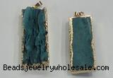 NGP1557 16*35mm - 18*40mm rectangle druzy agate pendants