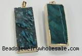 NGP1558 20*50mm - 22*50mm rectangle druzy agate pendants