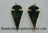 NGP1573 30*65mm arrowhead agate gemstone pendants