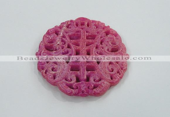 NGP1605 66*66mm Carved dyed natural hetian jade pendants wholesale