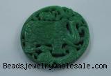 NGP1617 68*68mm Carved dyed natural hetian jade pendants wholesale