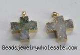 NGP1682 25*26mm - 27*28mm cross druzy agate pendants wholesale