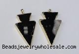 NGP1694 28*50mm - 30*55mm arrowhead agate gemstone pendants