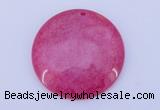 NGP170 2pcs 45mm flat round dyed white jade gemstone pendants