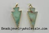 NGP1702 18*39mm arrowhead australia chrysoprase pendants