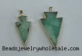 NGP1704 18*38mm - 27*47mm arrowhead australia chrysoprase pendants