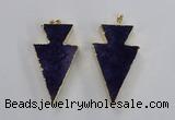 NGP1716 28*50mm - 30*55mm arrowhead agate gemstone pendants