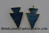 NGP1717 28*50mm - 30*55mm arrowhead agate gemstone pendants