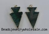 NGP1718 28*50mm - 30*55mm arrowhead agate gemstone pendants