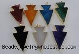 NGP1719 28*50mm - 30*55mm arrowhead agate gemstone pendants