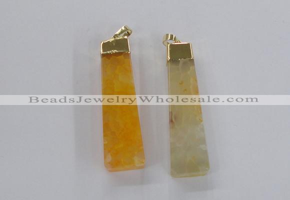 NGP1727 15*55mm trapezoid agate gemstone pendants wholesale