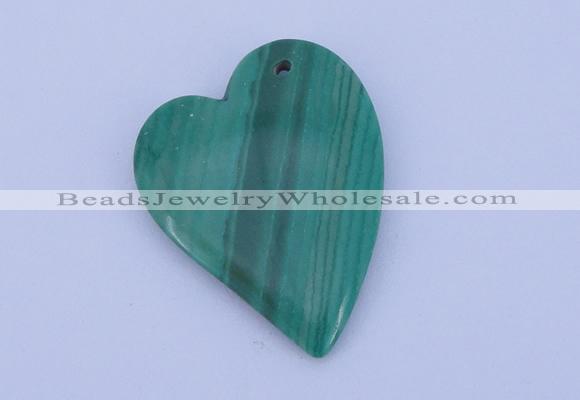 NGP174 2pcs 30*40mm heart synthetic malachite gemstone pendants