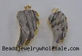 NGP1743 20*45mm - 25*55mm carved leaf druzy agate pendants