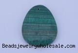 NGP175 2pcs 32*42mm teardrop synthetic malachite gemstone pendants