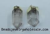 NGP1764 25*55mm - 20*60mm faceted nuggets white crystal pendants