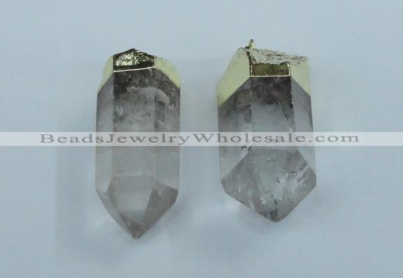 NGP1764 25*55mm - 20*60mm faceted nuggets white crystal pendants