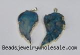 NGP1789 28*45mm - 35*55mm wing-shaped druzy agate pendants