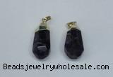 NGP1801 15*30mm - 12*35mm faceted nuggets amethyst pendants