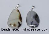 NGP1809 25*40mm - 35*55mm freeform montana agate pendants