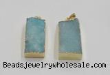 NGP1824 15*30mm - 20*35mm rectangle druzy agate pendants