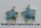 NGP1827 30*32mm - 38*40mm star druzy agate gemstone pendants